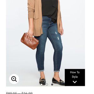 Eloquii Gena Fit Peach Lift Distressed Skinny Jean 18G